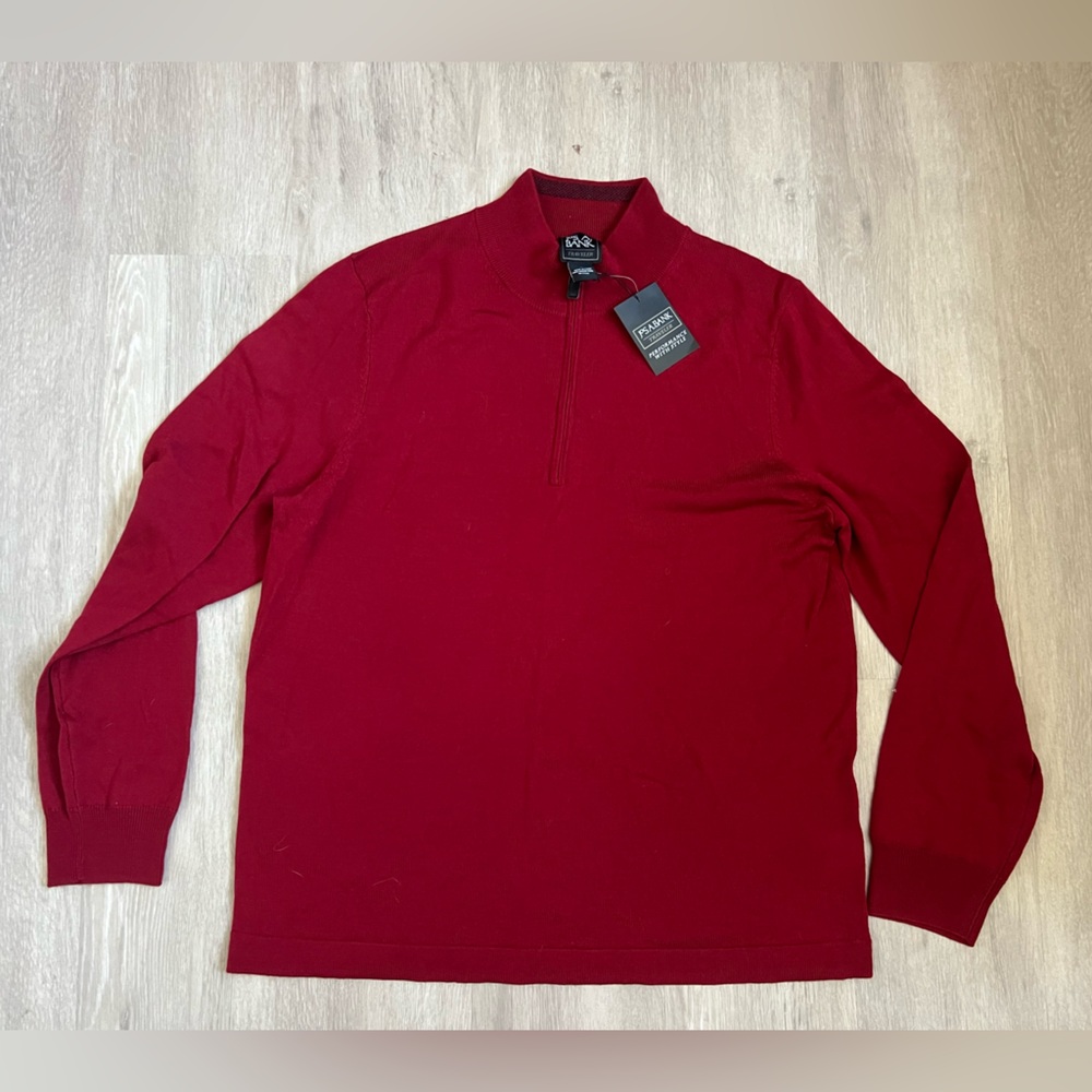 Merino burgundy quarter zip traveler light weight sweater XL NWT